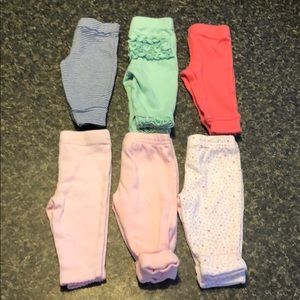 Lot of 6 newborn girls pants